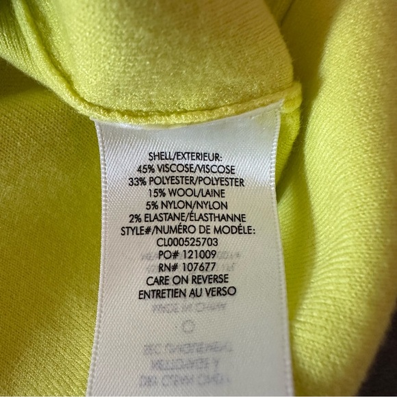 Alice + Olivia Spencer Colorblock Turtleneck Sweater Heather Grey/Sunny Lime - Picture 13 of 14